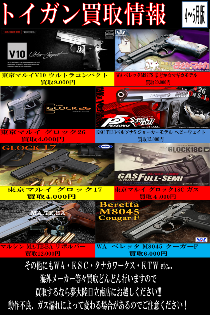 ミリタリー高価買取情報 夢大陸 日立南店